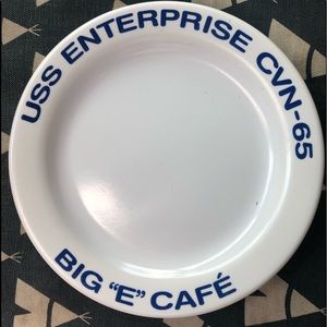 USS Enterprise 7 1/2 inch plate set up for new